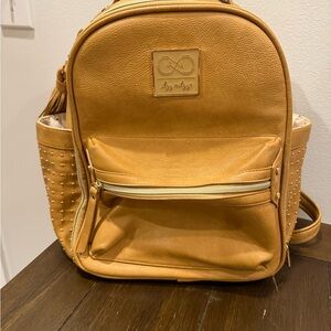 Itzy Ritzy Tan Backpack with Gold Accents